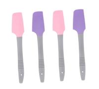 PRETYZOOM Silicone Wax Applicator Sticks 4pcs Multi-function Household Wax Spatulas Hair Removal Tool for Salon and Home Use with Purple and Pink Flexible Scrapers