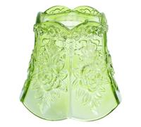 PRETYZOOM Small Green Glass Lamp Shade Universal Compatibility and Easy Maintenance with Elegant Vintage Design, Mini Lamp Shade Size D15cm X H12cm for Reading and Lighting Cozy Corners