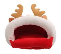 PRETYZOOM Small Hamster Hideout Bed in Deer Shape with Removable Pp Cotton Filling, Warm and Easy to Clean Small Pet House for Hamsters and Rabbits, Winter Sleeping Nest