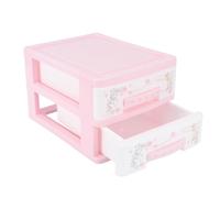 PRETYZOOM Small Two-layer Plastic Makeup Storage Box PP Cosmetic Organizer for Hairpins and Accessories Practical Compact Storage Container for Lipsticks and Nail Polish