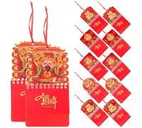 PRETYZOOM Small Wall Calendar Traditional Chinese Style 12 Pcs 2024 Red Paper Hanging Calendar Lightweight with Solar Term Checking for New Year Dragon Festive Atmosphere