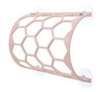 PRETYZOOM Snake Hexagonal Climbing Shelf with Suction Cup Mount, Beige | Plastic 3d Modular Perch, Simulated Bark Surface, for Snakes and Lizards in Small or Medium Enclosures