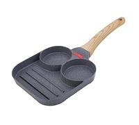 PRETYZOOM Split Frying Pan Non-Stick Multi-Function with Plural Grooves Design for Cooking Different Foods at The Same Time, Easy to Clean Egg Pan Suitable for Home Kitchen and Restaurant