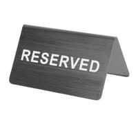 PRETYZOOM Stainless Steel Double-sided V-shaped Reserved Sign for Wedding and Events, Lightweight and Easy to Store Party Seat Indicator Tabletop Tent Card, Modern Minimalist Design