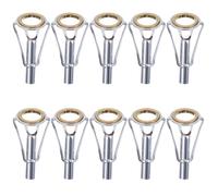 PRETYZOOM Stainless Steel Fishing Rod Guide Replacement for Broken or Old Guide Lightweight 10pcs Suitable for Subsection Repairing and Homemade Rod in Fishing Equipment