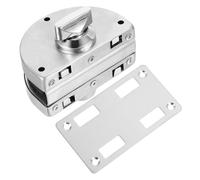 PRETYZOOM Stainless Steel Frameless Gate Lock with Smooth Surface and Easy Installation for Glass Doors 10mm-12mm, Silver Glass Door Stainless Steel Hasp Suitable for Home or Office Use