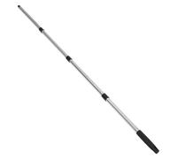 PRETYZOOM Stainless Steel Mop Handle 4-Section Extendable Telescopic Pole with Threaded Head Black Compatible with Triangle and Microfiber Mop Heads for Domestic Cleaning