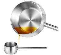 PRETYZOOM Stainless Steel Oil Spoon with Long Handle 10.63In Sturdy Wear-Resistant Kitchen Ladle for Soup Water and Cooking Utensils