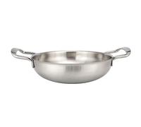 PRETYZOOM Stainless Steel pan Skillet Carbon Frying Pans Wok with lid Non Sticking Searing- Classic Stainless Steel Everyday Pan Cookware- Inner Diameter 20cm (Golden)