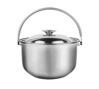 PRETYZOOM Stainless Steel Stockpot Lid 21cm Non-Stick Multipurpose Soup Pot for Induction and Gas Stove Suitable for Cooking Milk Eggs and Instant Noodles