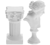 PRETYZOOM Statue of David, Roman Column and David Statue Bust Resin David Figurine Roman Mythology Sculpture for Museum Home Office Bookshelf Decor
