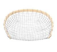 PRETYZOOM Steel Wire Sifting Dustpan for Coal and Minerals, Lightweight Filter Pan with Bamboo Handle, Silver Mesh Tool for Yard and Garden Cleaning