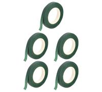 PRETYZOOM Stem Wrapping Tape and Good Adhesion 5 Rolls Green Floral and Bouquet Stem Wraps, Paper Material with Strong Toughness for Flower Arrangement for Floristry and Packaging
