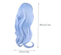 PRETYZOOM Stylish Long Curly Cosplay Wig for Women High Temperature Lightweight Comfortable Female Headwear for Parties Halloween Stage Performances Light Blue