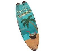 PRETYZOOM Summer Decoration Classic Summer Theme Surfboard Decor Retro Wall Plaque Wooden Decor Hanging Sign