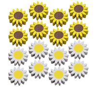 PRETYZOOM Sunflower Craft Wooden Beads 30Pcs for DIY Necklace and Pendant Making Summer Decoration Supplies Random Color