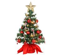 PRETYZOOM Tabletop Christmas Tree with LED Light Christmas Party Decoration 21 Mini Artificial Christmas Tree for Christmas Desktop Window Walkway Decoration