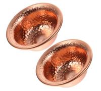 PRETYZOOM Temple Cup 2Pcs Pure Copper Offerings Cup with Stable Base, Smooth Texture and Lightweight Retro Style for Buddhist Hall Worship