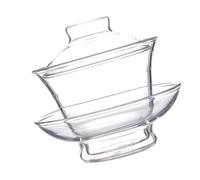 PRETYZOOM Thickened Glass Tea Bowl with Lid Heat-Resistant Creative Tea Cup Suitable for Business and Home Use