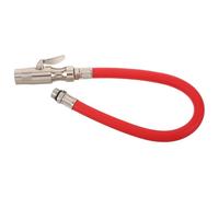 PRETYZOOM Tire Inflator Extension Hose 17.1" Red with 12.5mm Thread Self-Locking Chuck for Car and Bike Pump Replacement, Air Hose for Portable Tyre Pressure Gauge Inflator