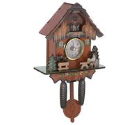 PRETYZOOM Traditional Wooden Cuckoo Clock with Silent Quartz Movement and Pendulum, Unique Chalet Style Wall Clock for Bedroom or Office, Accurate Time Display and Charming Decorative Piece