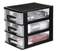 PRETYZOOM Transparent Desktop Drawer Storage Box for Cosmetics Mini Makeup Organizer with Black and PP Plastic Plastic Storage Container for Lipstick Brushes and Sundries