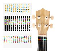 PRETYZOOM Ukulele and Guitar Fretboard Stickers to Learn Chords and Notes with Clearly Printed Design, Easy to Apply Paper Note Decals for Beginners, for Practice and Schools