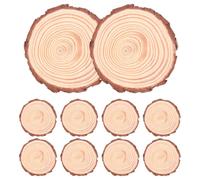 PRETYZOOM Unfinished Natural Wood Slices 12pcs Protect Table from Heat Round Log Circles Not Easy to Break for Crafts and Coasters for DIY Art Projects and Home Decor