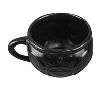 PRETYZOOM Unique Black Cauldron Ceramic Witch Mug for Halloween and Thanksgiving Halloween Coffee Cup with Embossed Spider and Pentagram Microwave Safe Tea Cup Creative Spooky Season