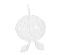 PRETYZOOM Vampire Wine Sippy Glass with Straw Pumpkin Design Spill Resistant Leaf Base Stable Halloween Cocktail Cup for Parties Unique Hollow Handle Creative Drinkware