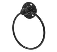 PRETYZOOM Vintage Bathroom Towel Holder Industrial Decor Iron Towel Ring Wall Mounted in Black and Scarves for Bathroom Or Kitchen