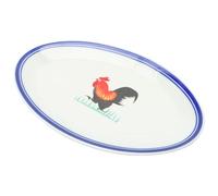 PRETYZOOM Vintage Style Pattern Plate Food Storage Plate Enamel Ceramic Easy to Clean Simple Design Decorative Dinnerware for Restaurant Fish Serving