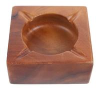 PRETYZOOM Vintage Wooden Ashtray for Household Use with Stable Design and Simple Shape, Large Brown Ash Tray for Tabletop Decor and Keeping Living Room Clean