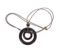 PRETYZOOM Vintage Wooden Pendant Necklace for Women Featuring Double Circle Design, Made of Sturdy Wood with Wear Resistance, for Everyday Life Decoration and Birthday Gifts