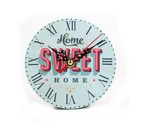 PRETYZOOM Vintage Wooden Wall Clock 7# round Frameless Decorative | Large Numerals, Black Hands with Red Seconds Hand, Low Power Use, Easy Cleaning, Cafe and Bar Decor