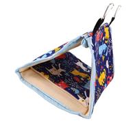 PRETYZOOM Warm Hanging Parrot Bird Nest Hammock Removable Fabric Design, Triangular Shape Comfortable Sleeping Bed for Small Birds and Parakeets in Cage