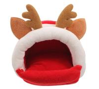 PRETYZOOM Warm Winter Hamster Hideout with Removable Design and Wear-resistant Pp Cotton Material, Deer Shape Small Animal Bed Suitable for Hamsters and Pigs in Cold Seasons