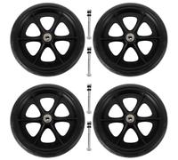 PRETYZOOM Wheelchair Front Wheel Replacement Made of Abs, Pvc and Steel 4pcs Set Smooth Rolling and Wear-resistant Black Wheels for Walkers and Wheelchairs for Disabled Vehicles