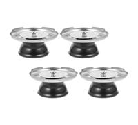 PRETYZOOM Whistling Kettle Lid Knobs Sturdy and Sturdy Stainless Steel Black 4pcs Replacement Handles for Personal and