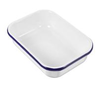 PRETYZOOM White Enamel Plate Roasting Pan with Excellent Thermal Conductivity and Easy to Clean Features Multifunctional Baking Tray Sturdy Bread and Cake Baking Tray
