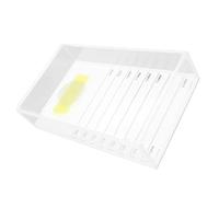 PRETYZOOM White Eyelash Storage Box Made of Acrylic and Glass with Easy to Open and Close Lid Suitable for False Eyelashes for Personal Use and Professional Beauty Salons