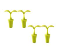 PRETYZOOM Wine Stopper Bottle Plug Leaf Shape 4pcs Silicone Air-Tight Seal for Red Wine Bar and Restaurant Use