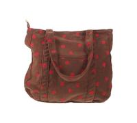 PRETYZOOM Women Strawberry Tote Shoulder Bag Large Capacity with Zipper | Corduroy Polyester Build, Pocket Detail and Ergonomic Strap, for Work School Commuting and Daily Carry