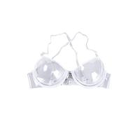 PRETYZOOM Women's Transparent See Through Underwire Bra Clear Adjustable Straps Invisible Bra Disposable Underwear Size 34