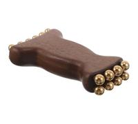 PRETYZOOM Wood Facial Massager with Brass Beads, Green Sandalwood Manual Acupoint Face and Neck Massage Tool for Skin Lifting, Portable Solid Wood Mini Massager for Facial and Body Gua Sha