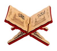 PRETYZOOM Wooden Book Holder Folding Kuran Bible Holy Book Stand Cook Book Holder Music Stand Reading Stand for Office School Eid Table Decoration