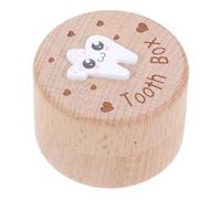 PRETYZOOM Wooden Boy Girl's Deciduous Teeth Box Cute Holder Lost Teeth Keepsake Collection for Boys and Girls Fairy Treasure Storage