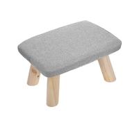 PRETYZOOM Wooden Foot Stool Small Wood Footrest 35X25X20Cm Light Grey Ergonomic Under Desk Footrest for Office Chair Home and Gaming Use