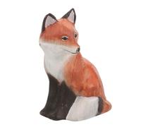 PRETYZOOM Wooden Fox Statue Decor for Home and Living Room, Realistic and Delicate Nordic Style Small Fox Figurine, Tabletop Ornament for Office Decoration