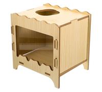 PRETYZOOM Wooden Hamster Digging Box Interactive Sleeping House for Small Pets Indoor and Outdoor Use Pet Nest